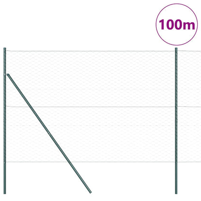 Fence with Posts Grey 1.5 x 100 m PVC-coated steel