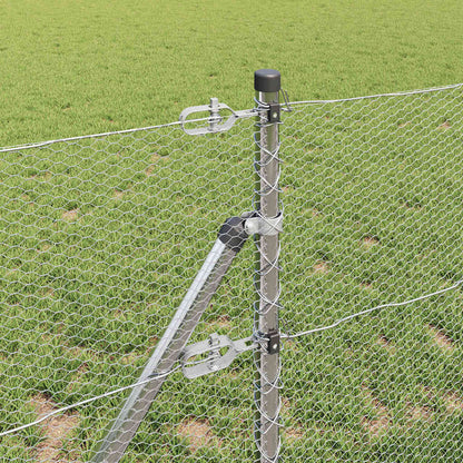Fence with Posts Silver 0.6 x 10 m PVC-coated steel