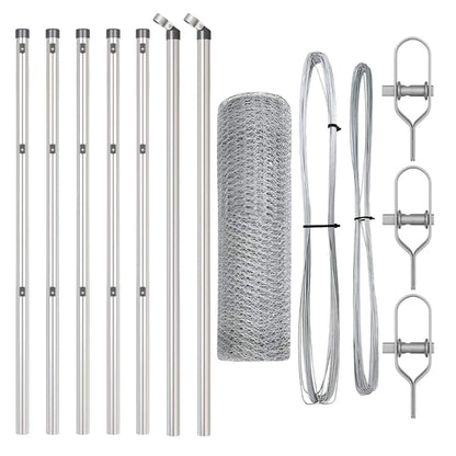 Fence with Posts Silver 0.8 x 10 m PVC-coated steel