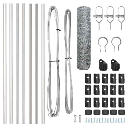 Fence with Posts Silver 0.8 x 10 m PVC-coated steel