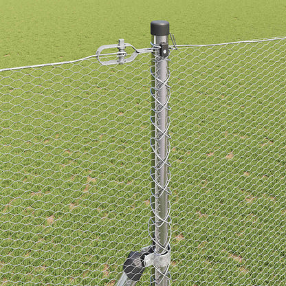 Fence with Posts Silver 1.6 x 10 m PVC-coated steel