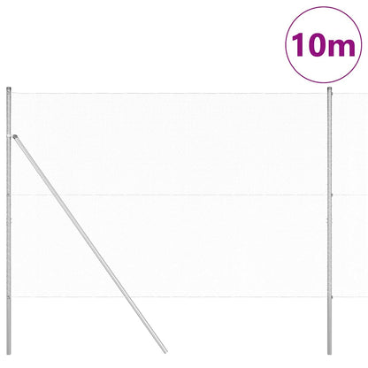 Fence with Posts Silver 1.6 x 10 m PVC-coated steel