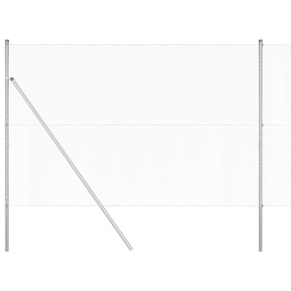 Fence with Posts Silver 1.5 x 25 m PVC-coated steel