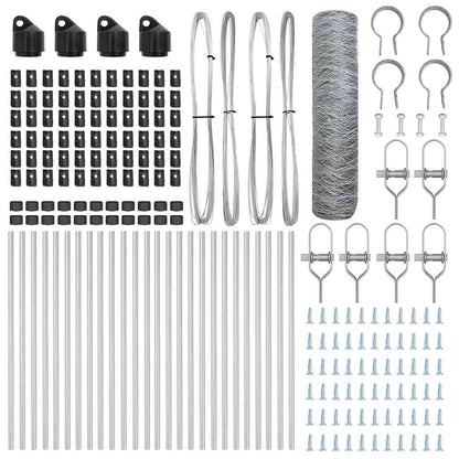 Fence with Posts Silver 0.8 x 50 m PVC-coated steel