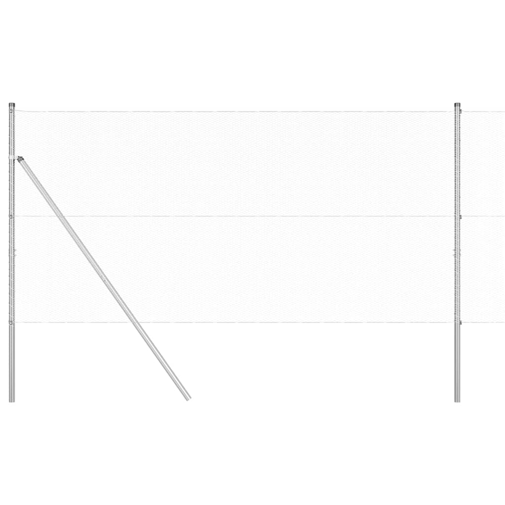 Fence with Posts Silver 1.4 x 50 m PVC-coated steel