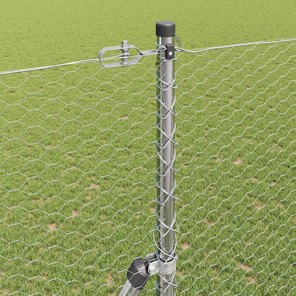 Fence with Posts Silver 1.5 x 50 m PVC-coated steel