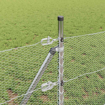 Fence with Posts Silver 0.6 x 100 m PVC-coated steel