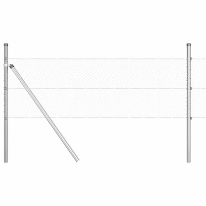 Fence with Posts Silver 0.6 x 100 m PVC-coated steel