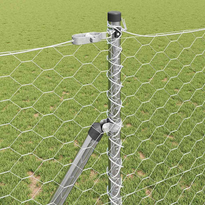 Fence with Posts Silver 1.2 x 100 m PVC-coated steel