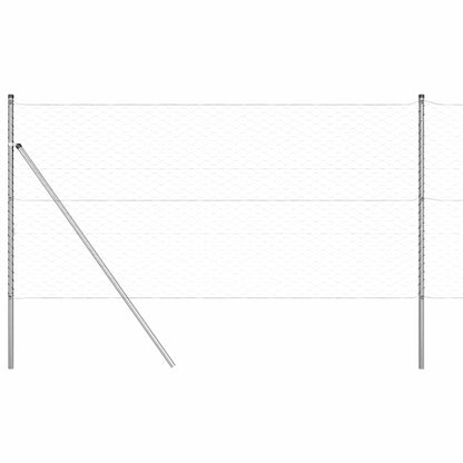 Fence with Posts Silver 1.2 x 100 m PVC-coated steel