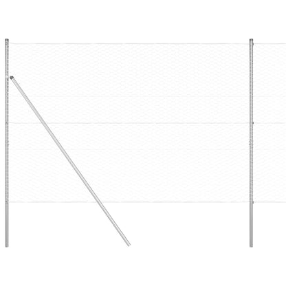 Fence with Posts Silver 1.5 x 100 m PVC-coated steel