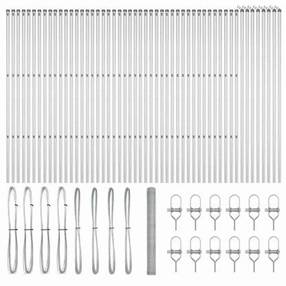 Fence with Posts Silver 1.6 x 100 m PVC-coated steel