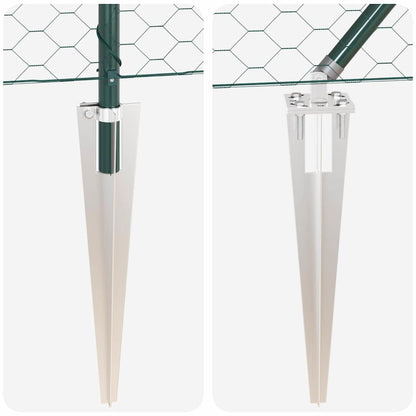 Fence with Posts Green 0.4 x 25 m PVC-coated steel