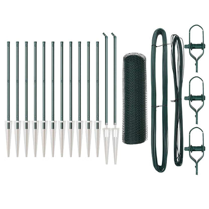 Fence with Posts Green 0.8 x 25 m PVC-coated steel