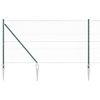 Fence with Posts Green 1.4 x 25 m PVC-coated steel