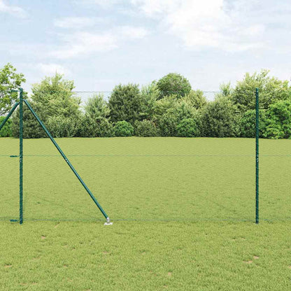 Fence with Posts Green 1.6 x 25 m PVC-coated steel