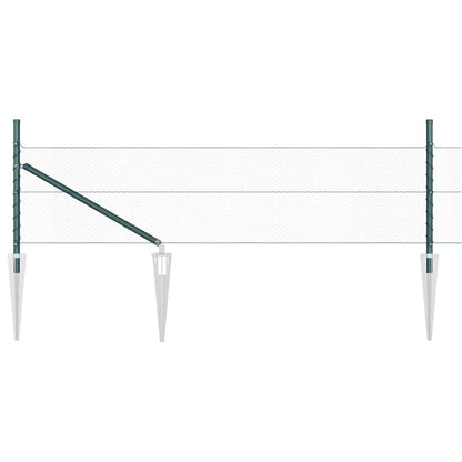 Fence with Posts Green 0.5 x 100 m PVC-coated steel