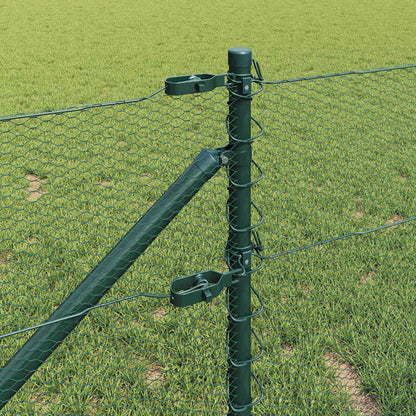 Fence with Posts Green 0.6 x 100 m PVC-coated steel