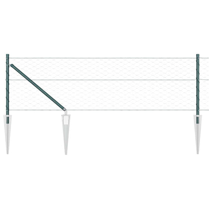 Fence with Posts Green 0.6 x 100 m PVC-coated steel