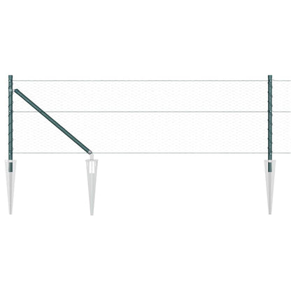 Fence with Posts Green 0.8 x 100 m PVC-coated steel