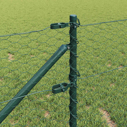 Fence with Posts Green 0.8 x 100 m PVC-coated steel