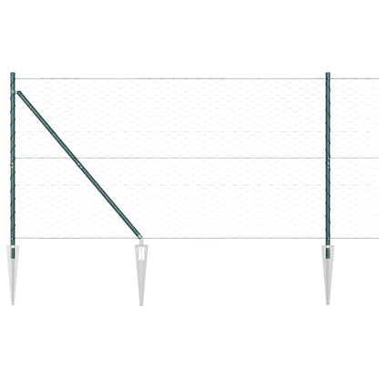 Fence with Posts Green 1.2 x 100 m PVC-coated steel