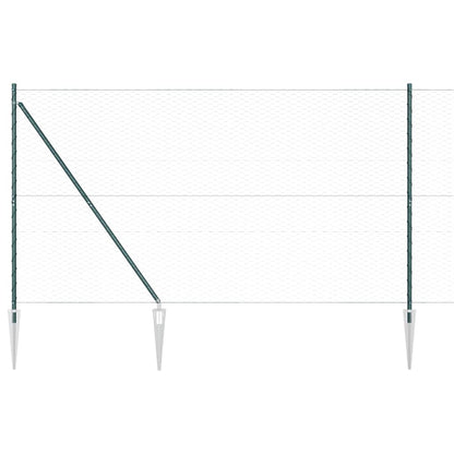 Fence with Posts Green 1.5 x 100 m PVC-coated steel