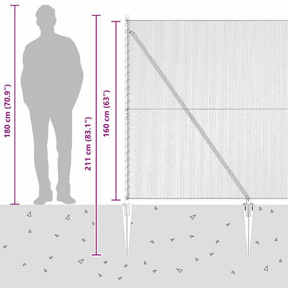 Fence with Posts Grey 1.6 x 25 m PVC-coated steel