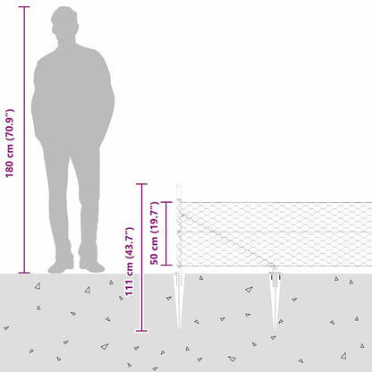 Fence with Posts Grey 0.5 x 50 m PVC-coated steel