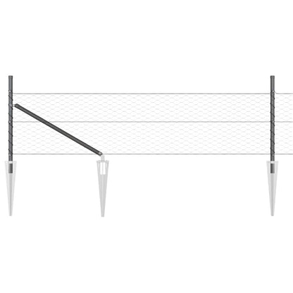 Fence with Posts Grey 0.8 x 50 m PVC-coated steel