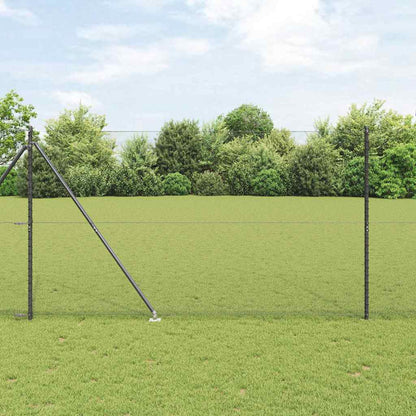Fence with Posts Grey 1.6 x 50 m PVC-coated steel