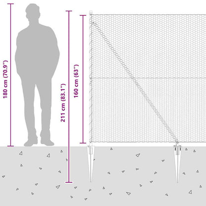 Fence with Posts Grey 1.6 x 50 m PVC-coated steel