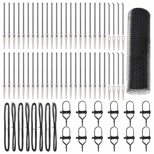 Fence with Posts Grey 0.4 x 100 m PVC-coated steel