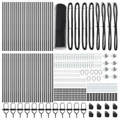 Fence with Posts Grey 0.4 x 100 m PVC-coated steel
