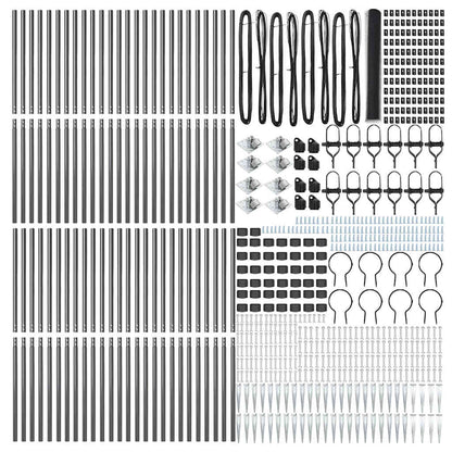Fence with Posts Grey 1.2 x 100 m PVC-coated steel