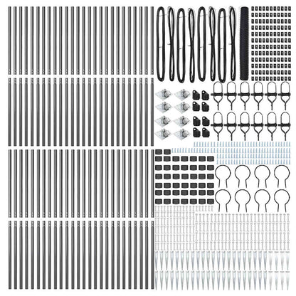 Fence with Posts Grey 1.2 x 100 m PVC-coated steel