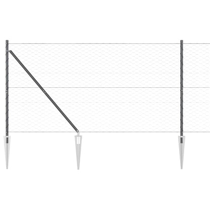 Fence with Posts Grey 1.2 x 100 m PVC-coated steel