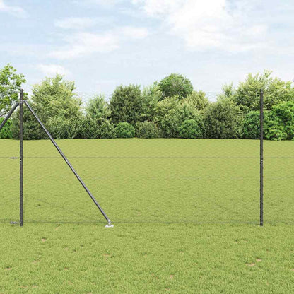 Fence with Posts Grey 1.6 x 100 m PVC-coated steel