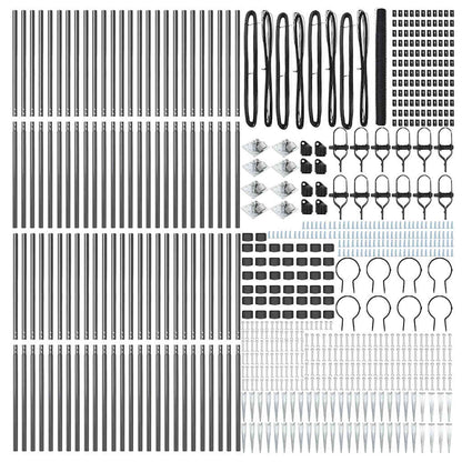 Fence with Posts Grey 1.6 x 100 m PVC-coated steel