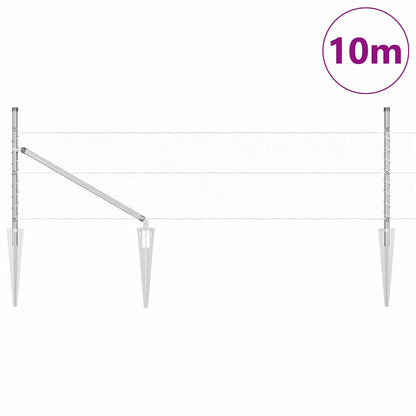 Fence with Posts Silver 0.8 x 10 m PVC-coated steel