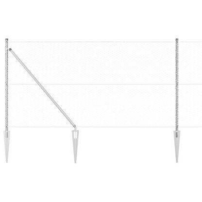 Fence with Posts Silver 1 x 10 m PVC-coated steel