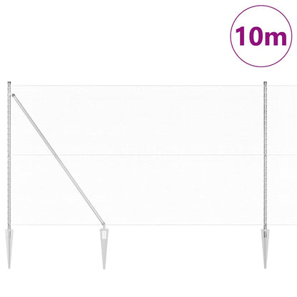 Fence with Posts Silver 1.5 x 10 m PVC-coated steel