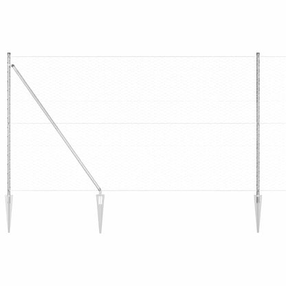 Fence with Posts Silver 1.6 x 10 m PVC-coated steel
