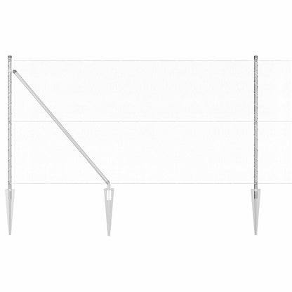 Fence with Posts Silver 1 x 25 m PVC-coated steel