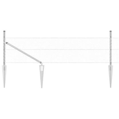 Fence with Posts Silver 0.4 x 50 m PVC-coated steel