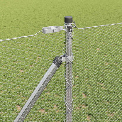 Fence with Posts Silver 1.2 x 50 m PVC-coated steel