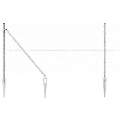 Fence with Posts Silver 1.4 x 50 m PVC-coated steel