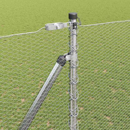 Fence with Posts Silver 1.6 x 50 m PVC-coated steel