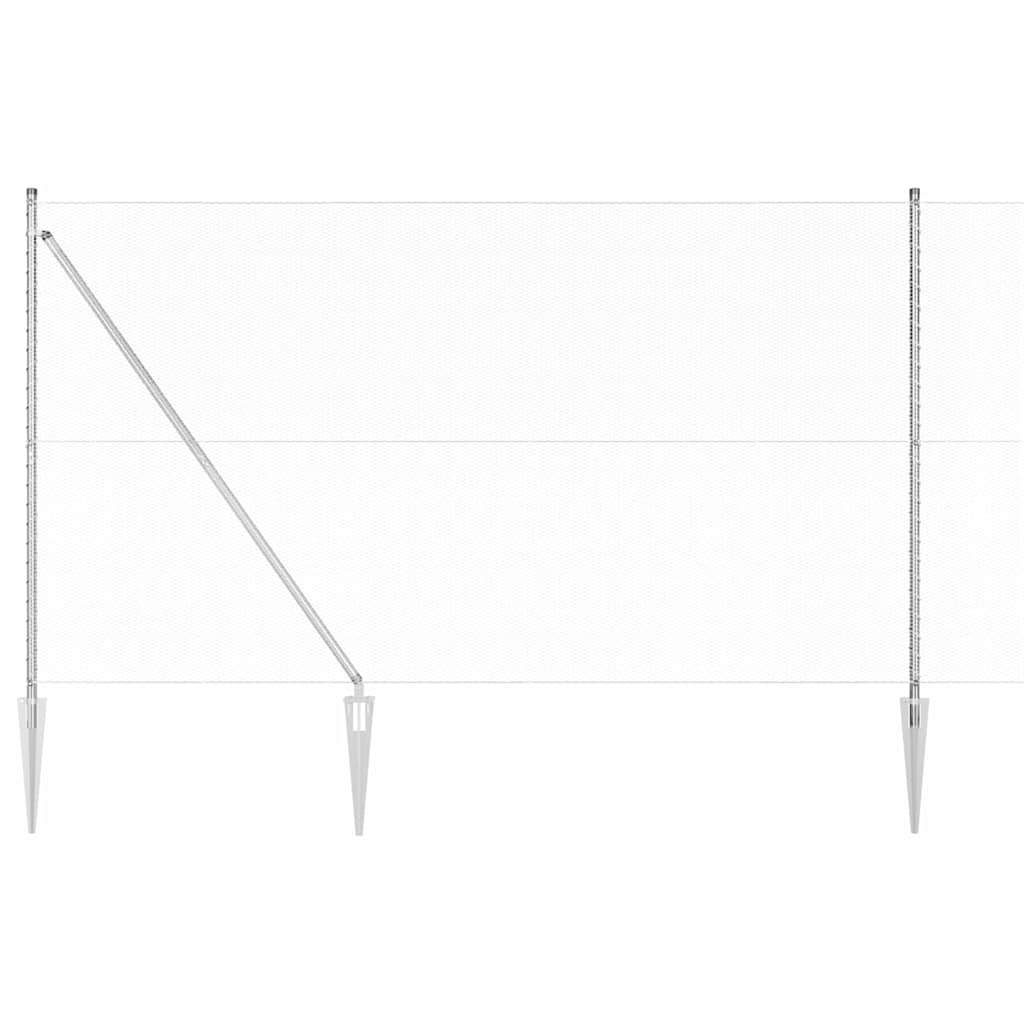 Fence with Posts Silver 1.6 x 50 m PVC-coated steel