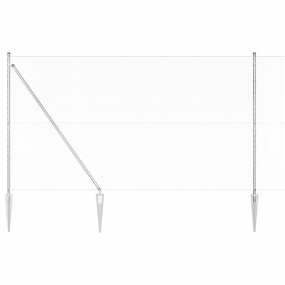 Fence with Posts Silver 1.6 x 50 m PVC-coated steel